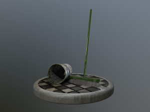 broom brush and bucket pack 3D Модель