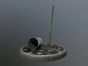 broom brush and bucket pack 3D Model