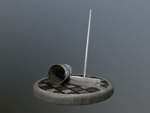 broom brush and bucket pack 3D Модель