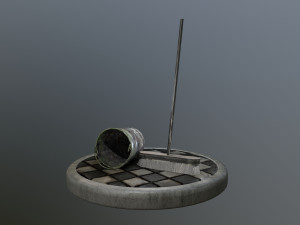 broom brush and bucket pack 3D Модель