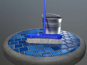 broom brush and bucket pack 3D Model