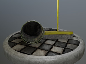 broom brush and bucket pack 3D Модель