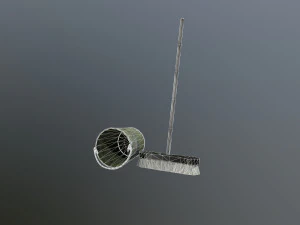 broom brush and bucket pack 3D Model