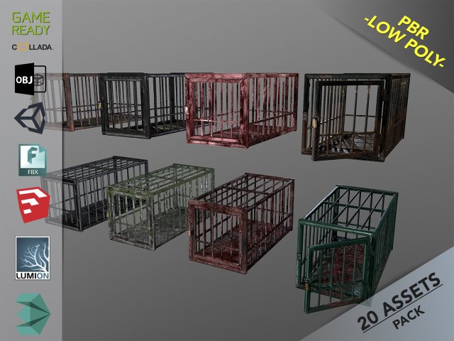 animal cage Modelo 3D .c4d .max .obj .3ds .fbx .stl .blend 