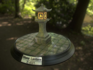 stone lantern pack 3D Модель