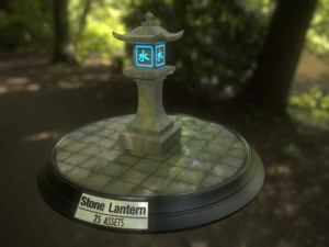 stone lantern pack 3D Модель