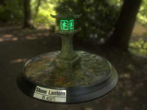 stone lantern pack 3D Модель