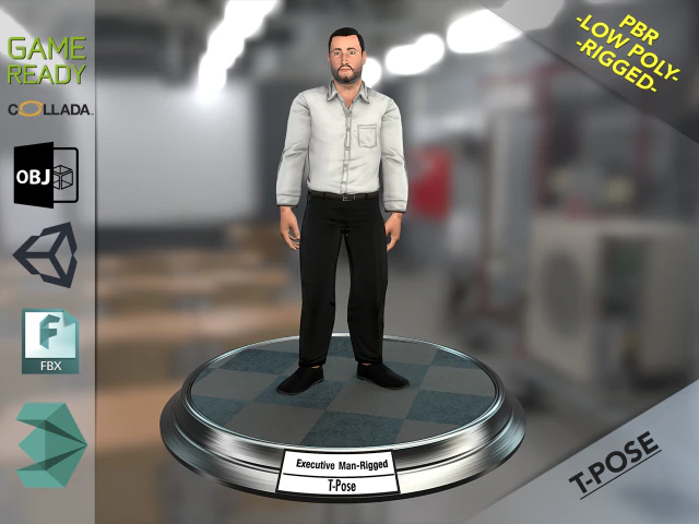 executive man 3D Model .c4d .max .obj .3ds .fbx .stl .blend 