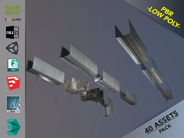 pacote de decoração de teto Modelo 3D .c4d .max .obj .3ds .fbx .stl .blend