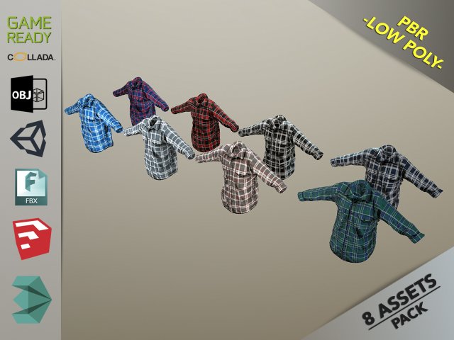 long-sleeve t-shirt 3D 模型 .c4d .max .obj .3ds .fbx .stl .blend 