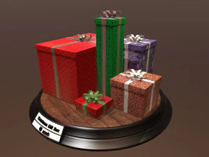 christmas gift box pack1 3D Model