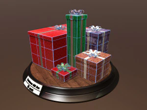 christmas gift box pack1 3D Model