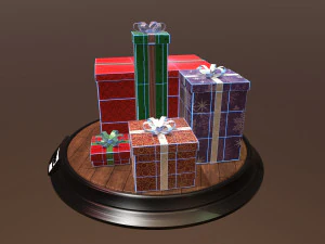 christmas gift box pack1 3D Model
