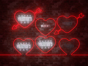 neon hearts pack1 Modèle 3D