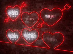 neon hearts pack1 3D Model