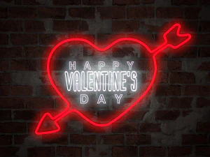 neon hearts pack1 3D Model