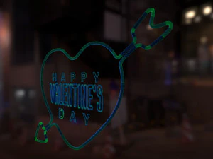neon hearts pack1 3D Model