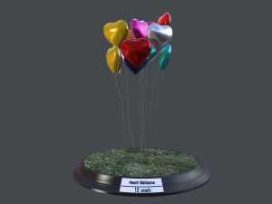heart balloons pack1 3D 模型