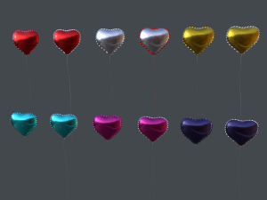 heart balloons pack1 3D 模型