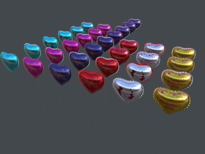 heart balloons valentines pack1 3D Model