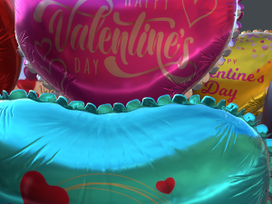 heart balloons valentines pack1 3D Model