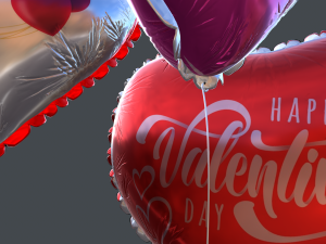 heart balloons valentines pack1 3D Model