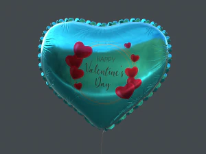 heart balloons valentines pack1 3D Model