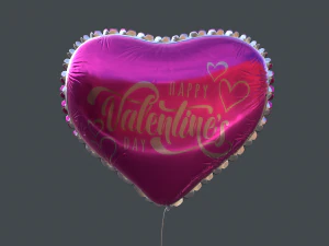 heart balloons valentines pack1 3D Model