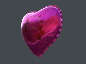 heart balloons valentines pack1 3D Model