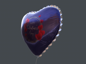 heart balloons valentines pack1 3D Model