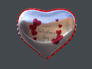 heart balloons valentines pack1 3D Model