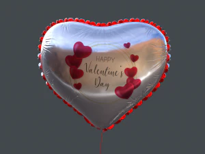 heart balloons valentines pack1 3D Model