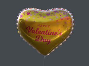 heart balloons valentines pack1 3D Model