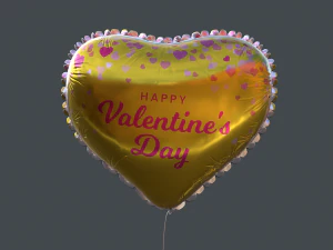 heart balloons valentines pack1 3D Model