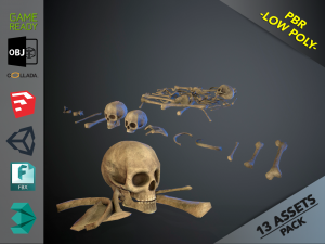 skulls1 old bones 3D Model