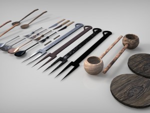 medieval cutlery set 3D Модель