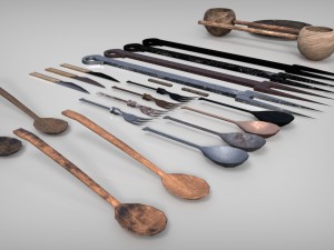 medieval cutlery set 3D Модель