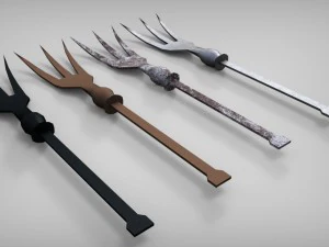 medieval cutlery set 3D Model