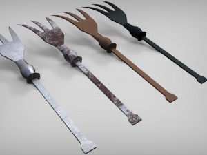 medieval cutlery set 3D Модель