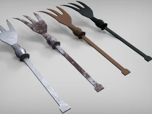 medieval cutlery set 3D Model
