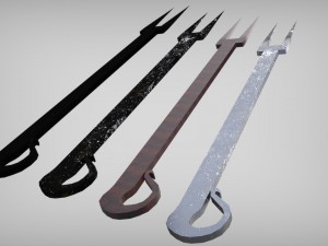 medieval cutlery set 3D Модель