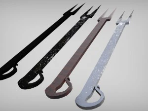 medieval cutlery set 3D Model