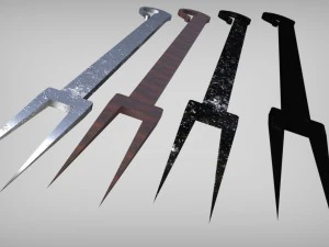 medieval cutlery set 3D Model