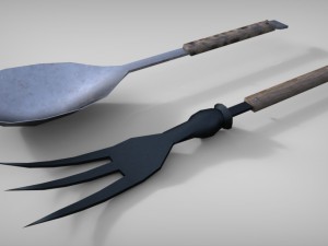 medieval cutlery set 3D Модель