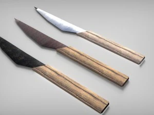 medieval cutlery set 3D Model