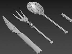 medieval cutlery set 3D Модель
