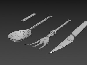 medieval cutlery set 3D Модель