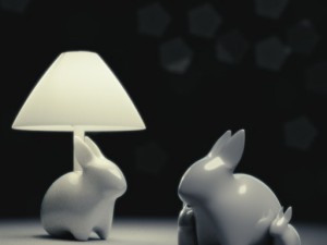 porcelain rabbit table lamp 3D Model
