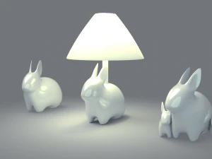 porcelain rabbit table lamp 3D Model