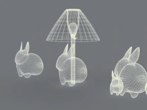 porcelain rabbit table lamp 3D Model